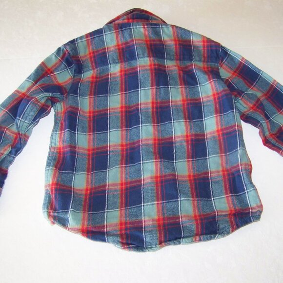 Carter's Little Boy's Button Plaid Shirt (Toddler/Kid) - Olive/Navy - Picture 5 of 5